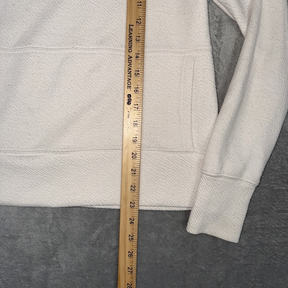Prana Sweatshirt‎ Womens Small Cream Pullover Sunrise Crewneck Pocket Textured - Picture 8 of 11
